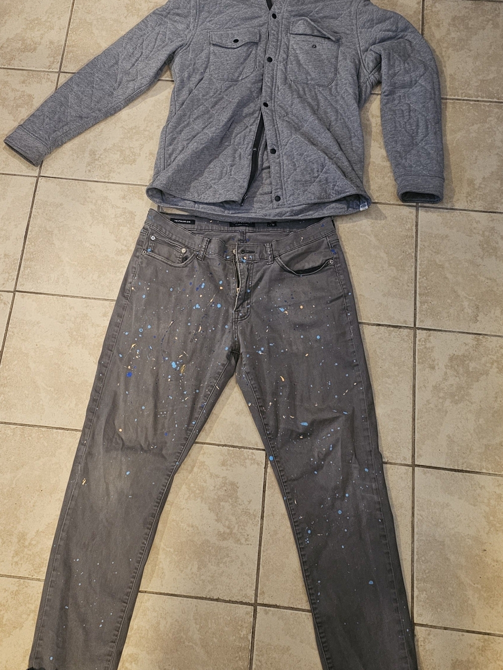 Mens Lucky Brand Jeans BUNDLE 410 Athletic Slim Project Pants 34x32 + Shacket L